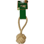 Boon hondenspeelgoed natural touwbal met koord, 19 cm.