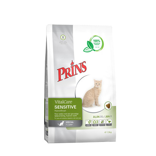 Prins Prins Cat Sensitive Hypo Allergeen 1,5 kg.