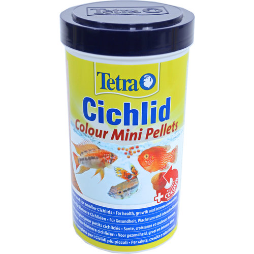 Tetra voeders Tetra Cichlid Colour Mini pellets, 500 ml.
