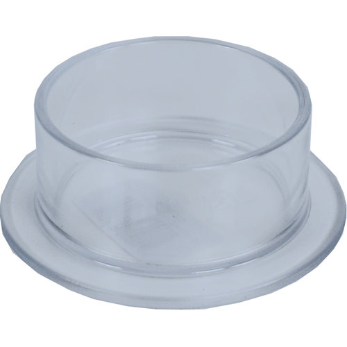 Universele voerbak rond plastic transparant, Ø 7 cm.