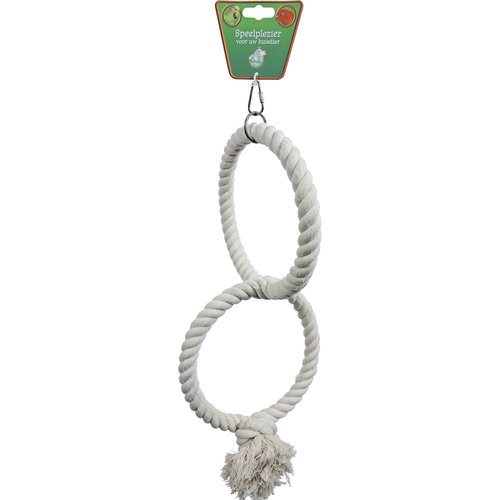 Boon Boon vogelspeelgoed touwring katoen medium 2-rings, Ø 21 cm.