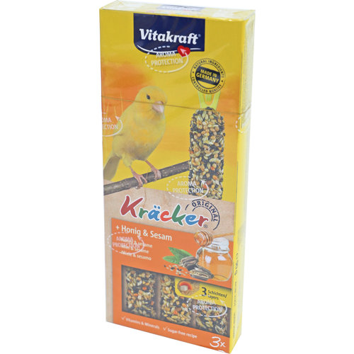 Vitakraft Vitakraft honing/sesam-kräcker kanarie, 3in1.