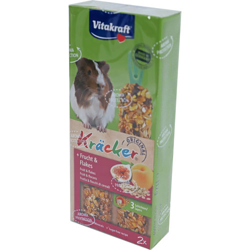 Vitakraft Vitakraft knaagdier fruit/flakes-kräcker cavia, 2in1.