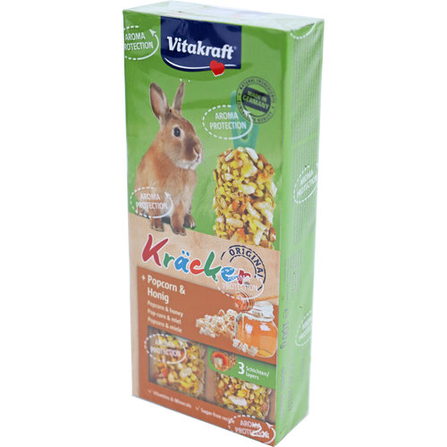 Vitakraft Vitakraft knaagdier popcorn/honing-kräcker dwergkonijn, 2in1.