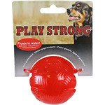 Play en Dental Strong Play Strong hondenspeelgoed rubber bal 6 cm, rood.