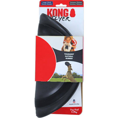 Kong Kong hond Extreme Flyer rubber zwart, Ø 22,5 cm.