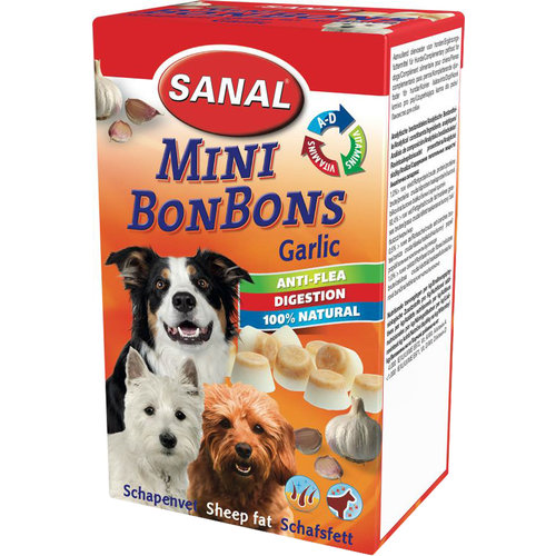 Sanal Sanal hond bonbons mini schapenvet, garlic.