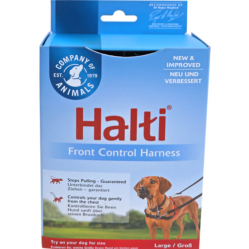 Company of Animals Halti front control harness rood/zwart, large.