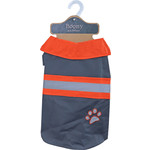 Boony Dog Fashion Boony Dog fashion honden regenjas Safety met reflectie grijs/oranje, 35 cm.