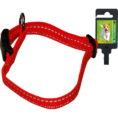 Boon Dog fashion Boon Dog fashion halsband nylon verstelbaar oranje/reflecterend, 15 mm 30-45 cm.