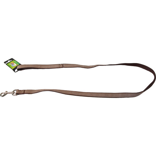 Boon Dog fashion Boon Dog fashion lijn nylon 10 mm x 130 cm, ruit bruin.