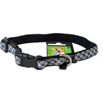 Boon Dog fashion Boon Dog fashion halsband nylon verstelbaar 15 mm x 25-40 cm, ruit zwart.