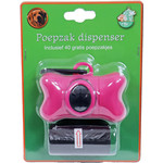 Boon poepzak dispenser botmodel roze, inclusief 2x20 poepzakjes.