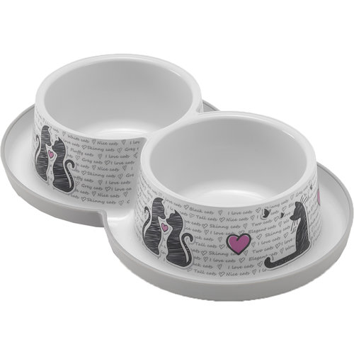 Moderna Moderna eetbak dubbel Trendy Dinner plastic, Cats in Love.