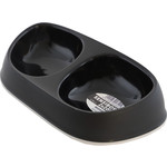 Moderna Moderna Sensi bowl katteneetbak dubbel plastic zwart, 2x200 ml.