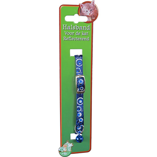 Boon kattenhalsband nylon bubble, blauw reflecterend.