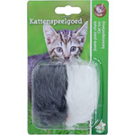Boon kattenspeelgoed bontmuis grijs/wit 7,5 cm, blister a 2 stuks.