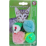 Boon Boon kattenspeelgoed blister a 2 knisper bal, plastic bal en muis.