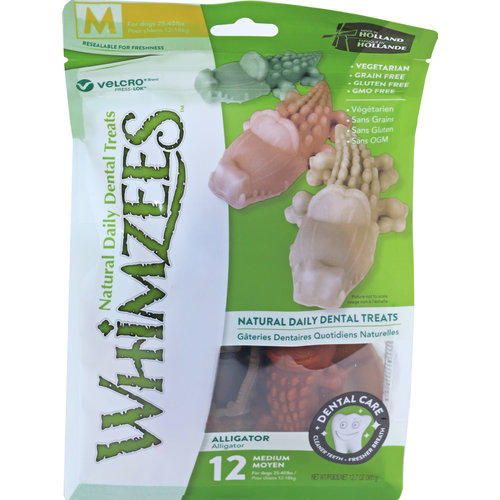 Whimzees Whimzees alligator assorti medium, 12 stuks in valuebag.