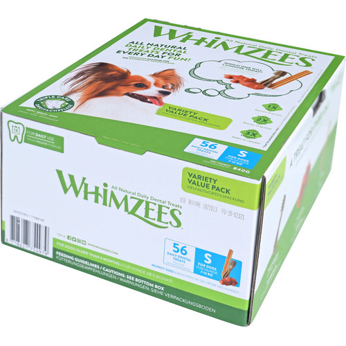 Whimzees Whimzees variety small, 56 stuks in valuebox.