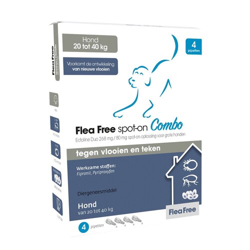 Emax Flea Free Spot On Combo Hond 20-40 kg 4 pip. 20 - 40 kg