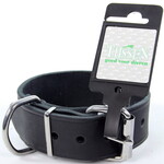 Tijssen goed voor dieren Halsband Vetleer Zwart 1 st. 35 mm / 45 cm