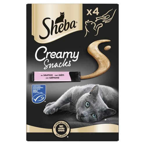 Sheba Sheba Creamy Snacks Zalm 4-pack 48 gr.