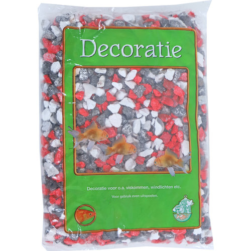 Boon Aqua Deco split mix zwart/wit/rood, zak à 0,9 kg.