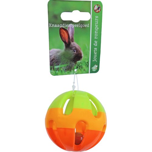 Boon knaagdierspeelgoed bal plastic met bel, 7,5 cm.