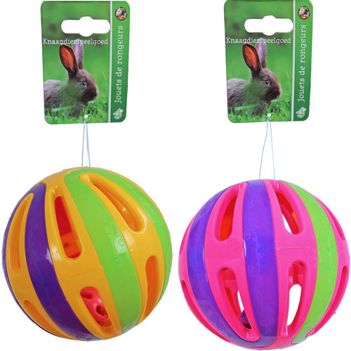 Boon knaagdierspeelgoed bal plastic met bel, 12,5 cm.