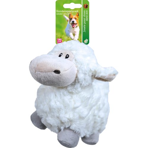 Boon hondenspeelgoed pluche schaap wit, 18 cm zonder geluid.