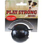 Play en Dental Strong Play Strong hondenspeelgoed rubber mini bal 5.5 cm, zwart.