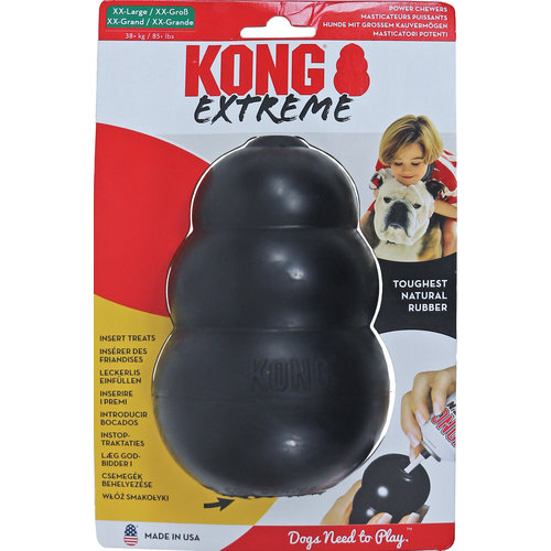 Kong Kong hond Extreme rubber extra extra large, zwart.