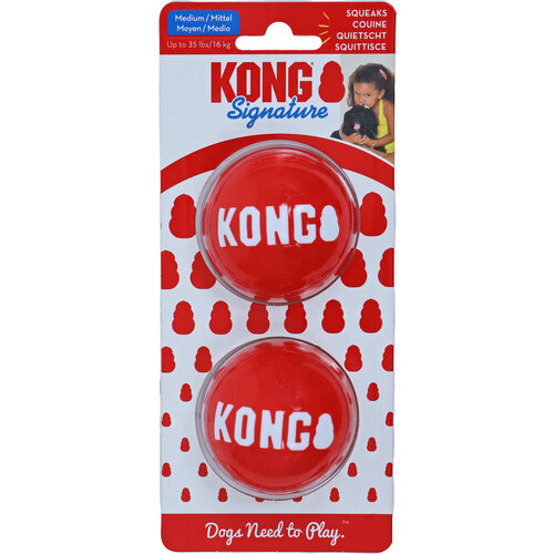 Kong Kong hond Signature balls pak a 2 stuks, medium.