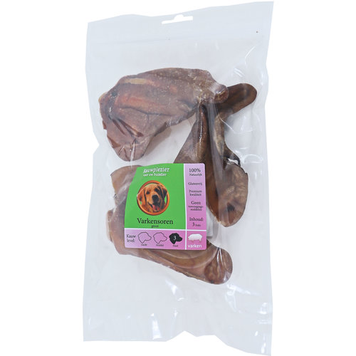 Boony Natuurlijke Snacks Boon Natuurlijke Snack varken, varkensoren groot, zak a 3 stuks.