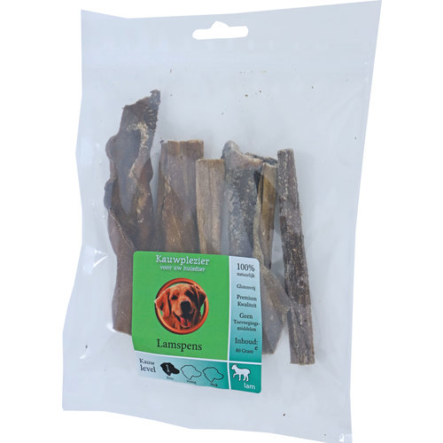 Boony Natuurlijke Snacks Boon Natuurlijke Snack lam, lamspens, zak a 80 gram.