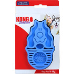 Kong Kong hond Zoom Groom rubber hondenborstel, blauw.