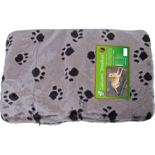 Boon draadkooikussen anti-slip grijs/paw voor nr. 0, 48x31 cm.