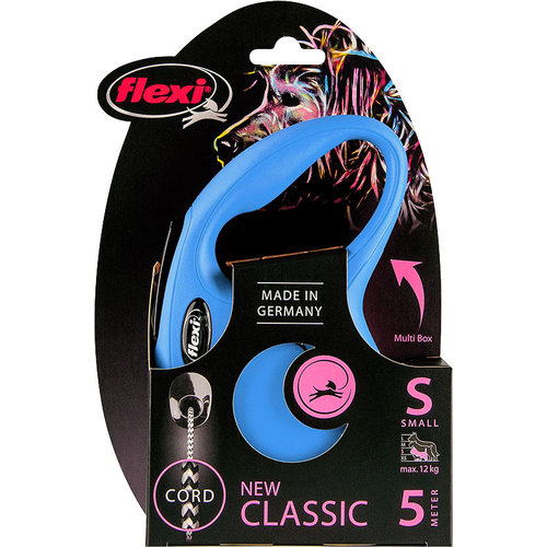 Flexi flexi rollijn CLASSIC cord S blauw, 5 meter.