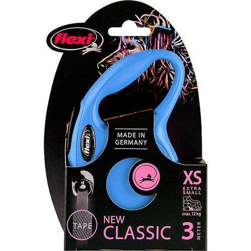 Flexi flexi rollijn CLASSIC tape XS blauw, 3 meter.