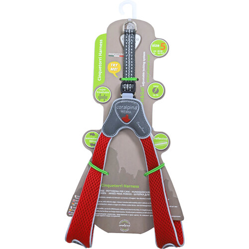 Coralpina Coralpina harness Cinquetorri rood, maat 5. C100RD050
