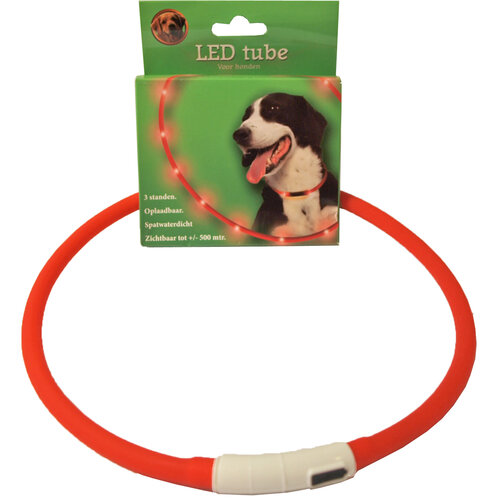 Boon LED tube verstelbaar rood 20-70 cm, USB oplaadbaar.
