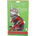 Boon kittentuig nylon met lijn, rood.