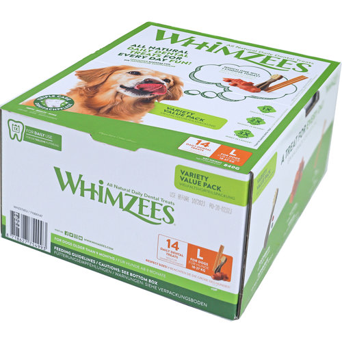 Whimzees Whimzees variety large, 14 stuks in valuebox.