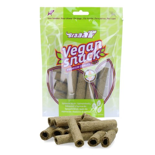 Braaaf Hondensnacks Braaaf Vegan Sticks Spinazie 80 gr. 6 cm