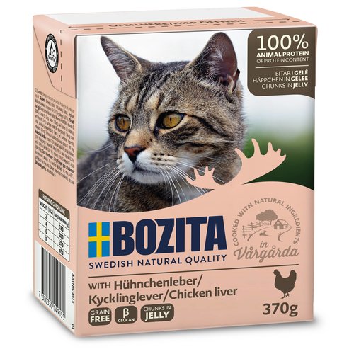 Bozita Bozita Tetra Feline Kippenlever hapjes in gelei 370 gr.