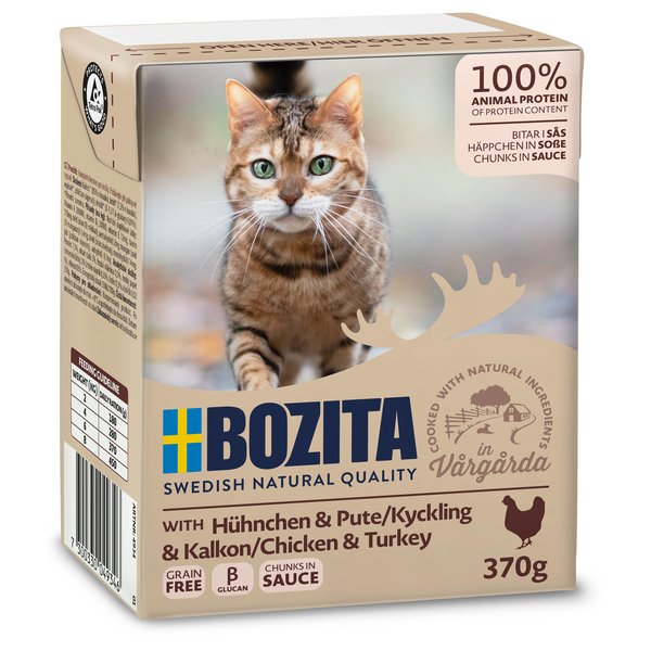 vertrekken over dikte Bozita Tetra Feline Kip & Kalkoen chunks in sauce 370 gr. -  Dierenspeciaalzaak Hereba
