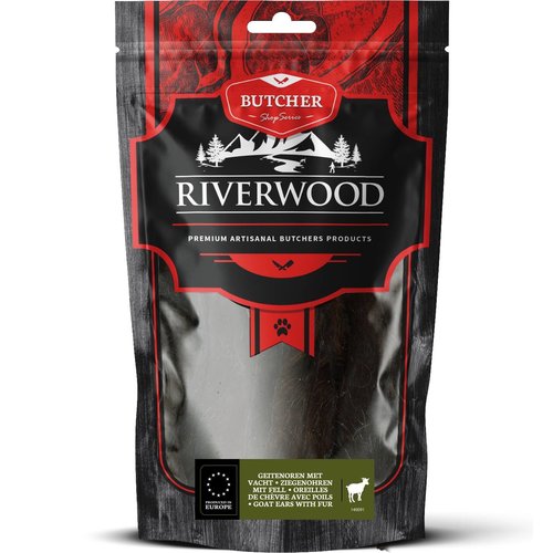 Riverwood RW Butcher Geitenoren met vacht 100 gr.
