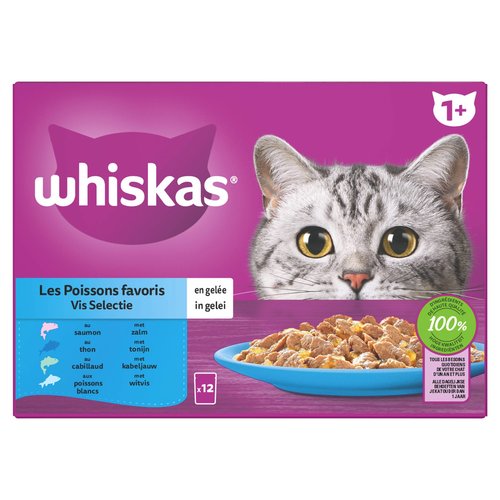 Whiskas Whiskas MP Vis in Gelei 12x85 gr.