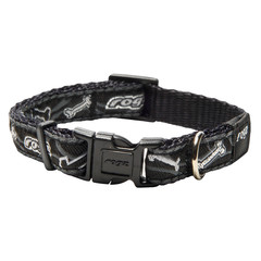 Rogz Beltz Fancy Dress Halsband S Black Bone 1 st. Small